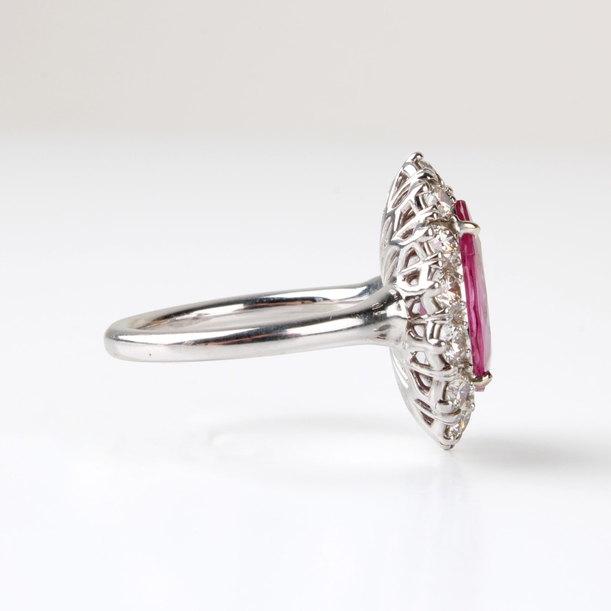 Lotus Gemology Ruby. Diamond and 18K Ring
