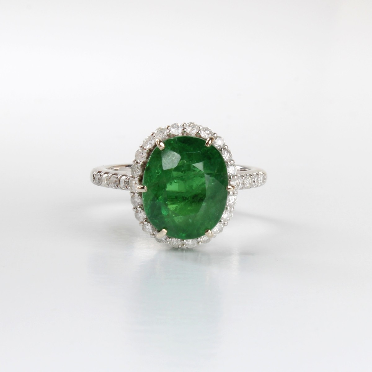 GIA Tsavorite, Diamond and 14K Ring
