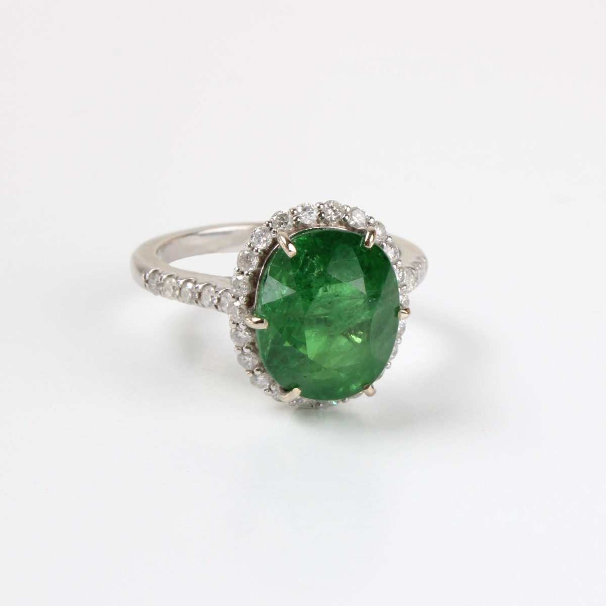 GIA Tsavorite, Diamond and 14K Ring
