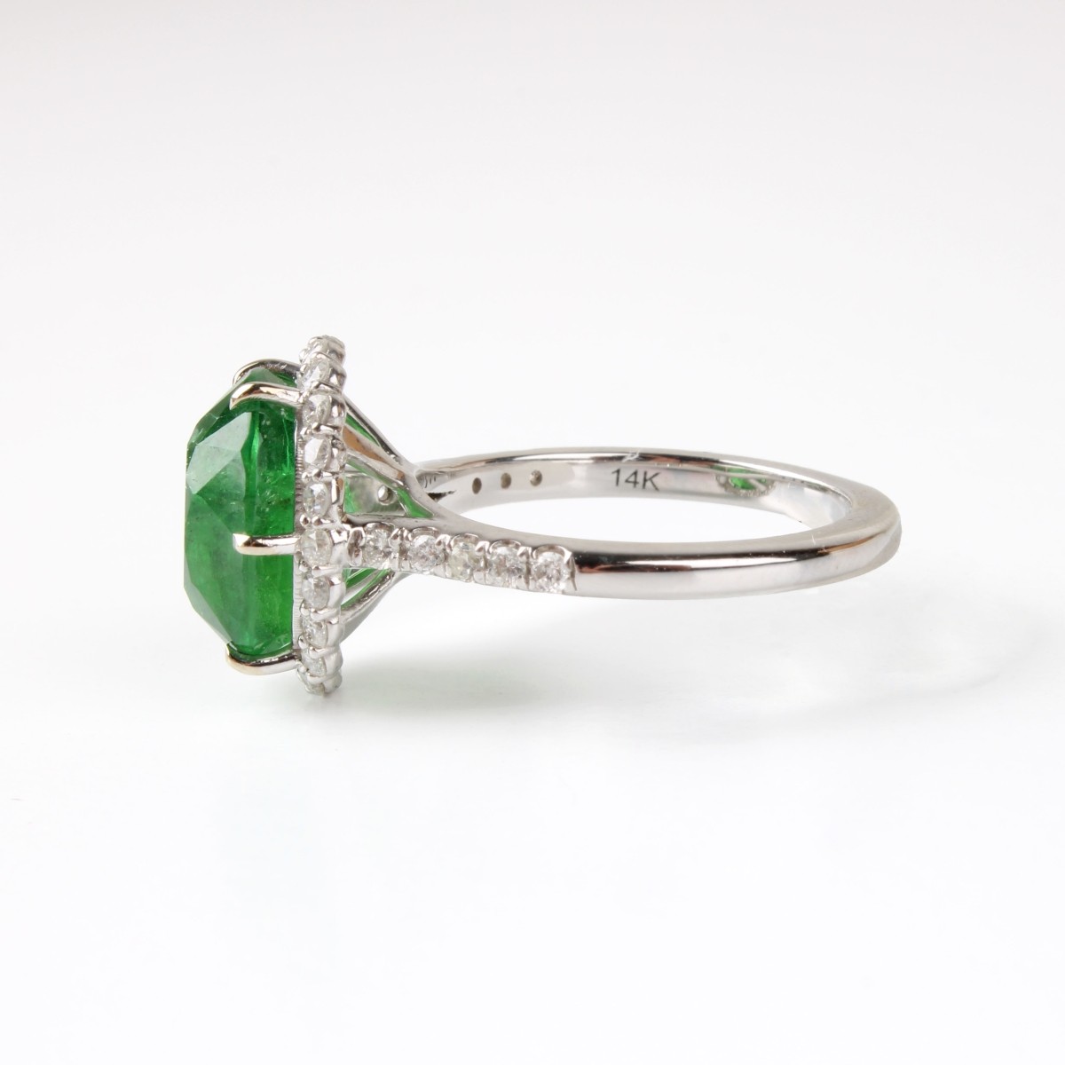 GIA Tsavorite, Diamond and 14K Ring
