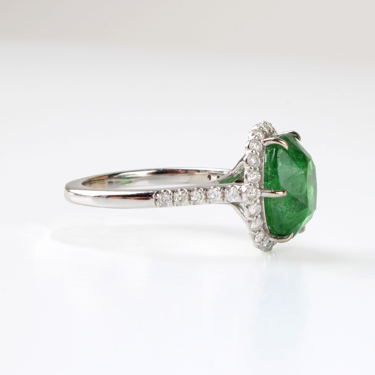 GIA Tsavorite, Diamond and 14K Ring