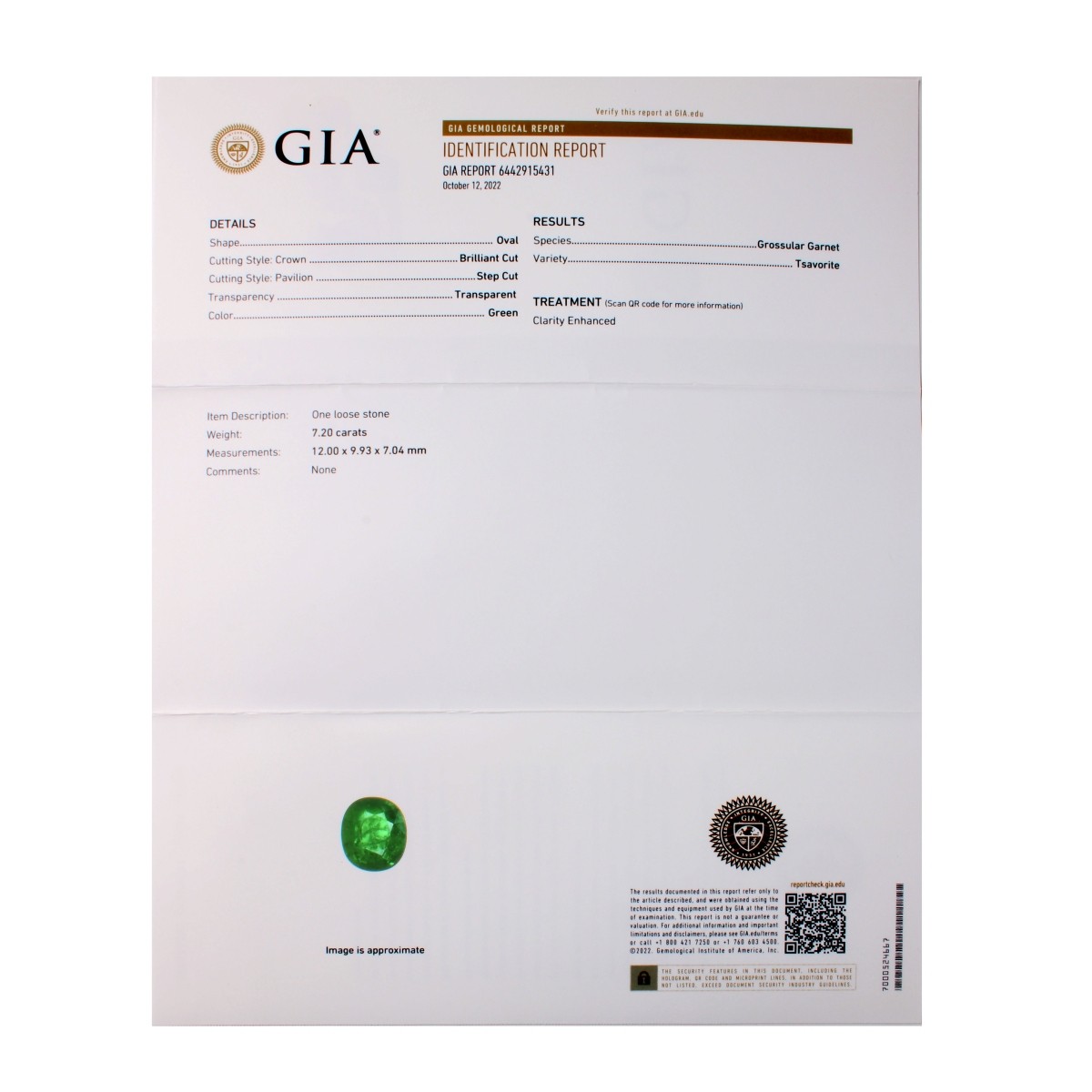 GIA Tsavorite, Diamond and 14K Ring