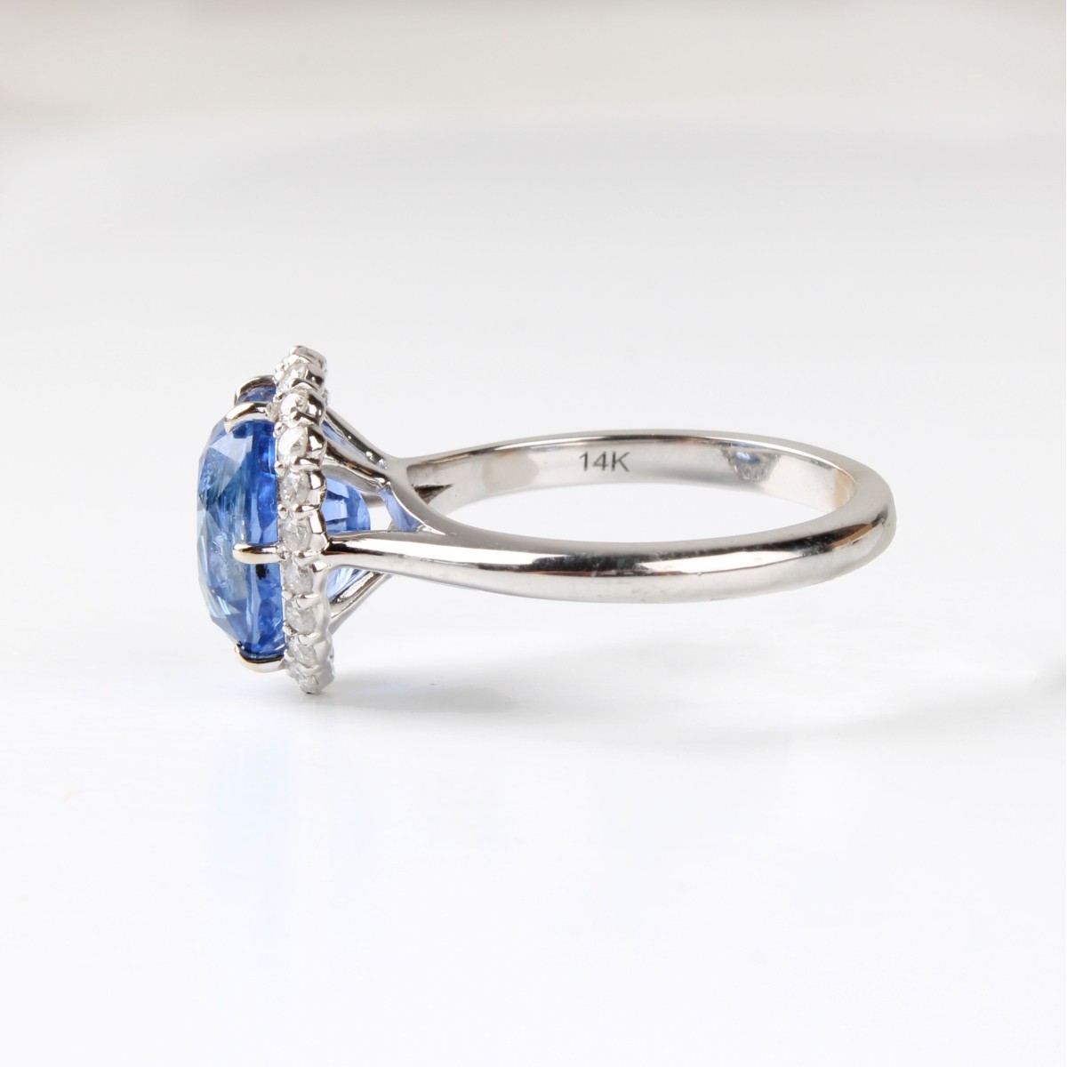 GIA Sapphire, Diamond and 14K Ring