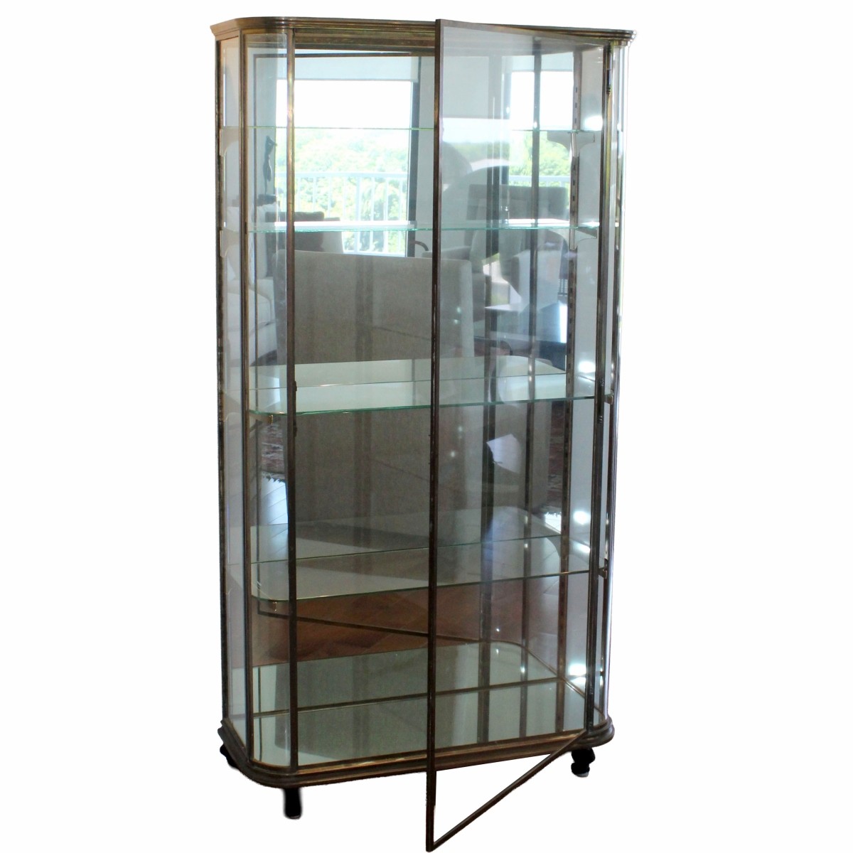 Vintage Brass French Vitrine
