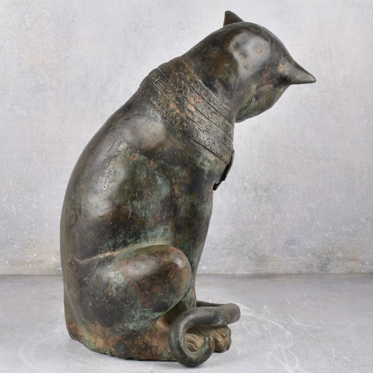 Cast Metal Egyptian Cat Sculpture