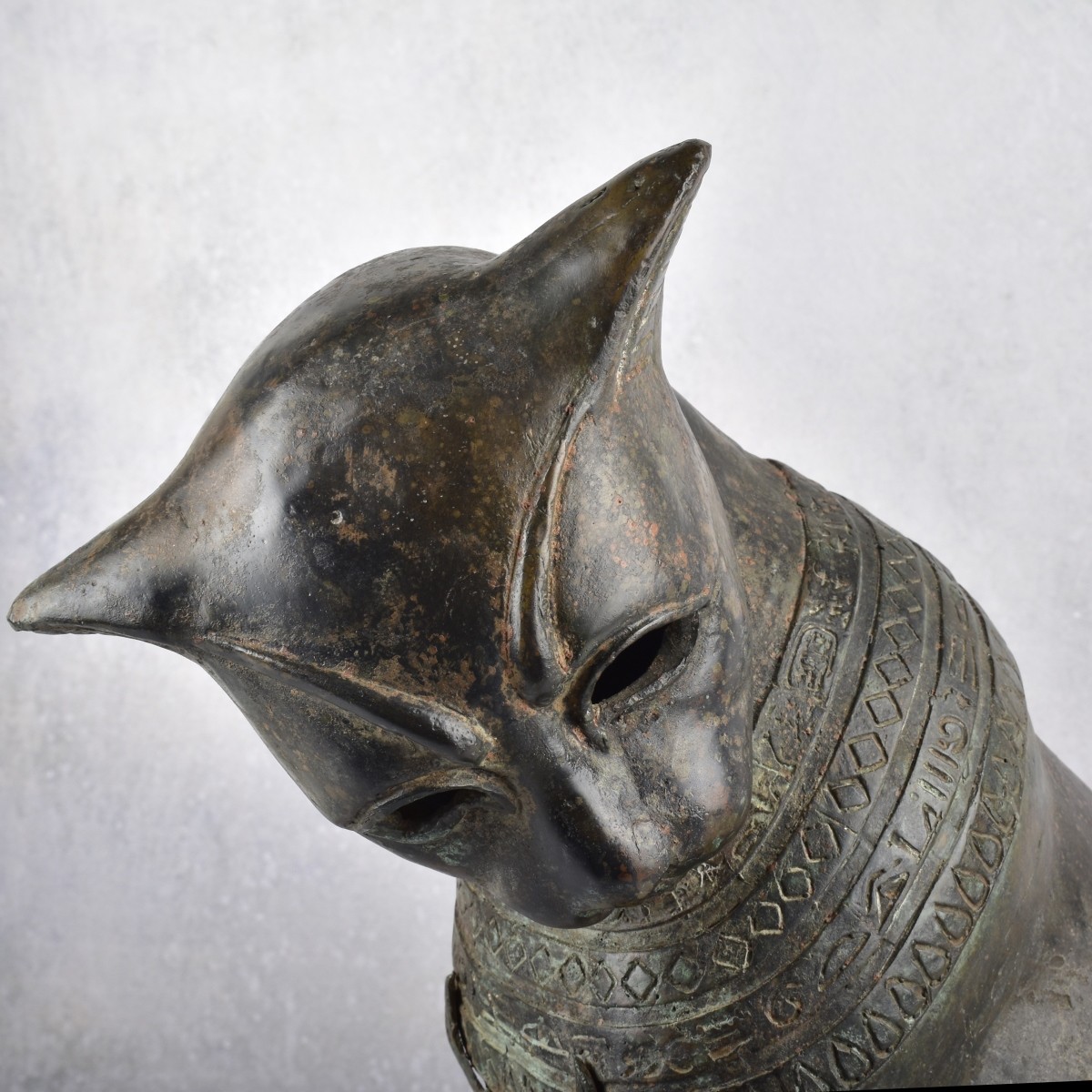 Cast Metal Egyptian Cat Sculpture