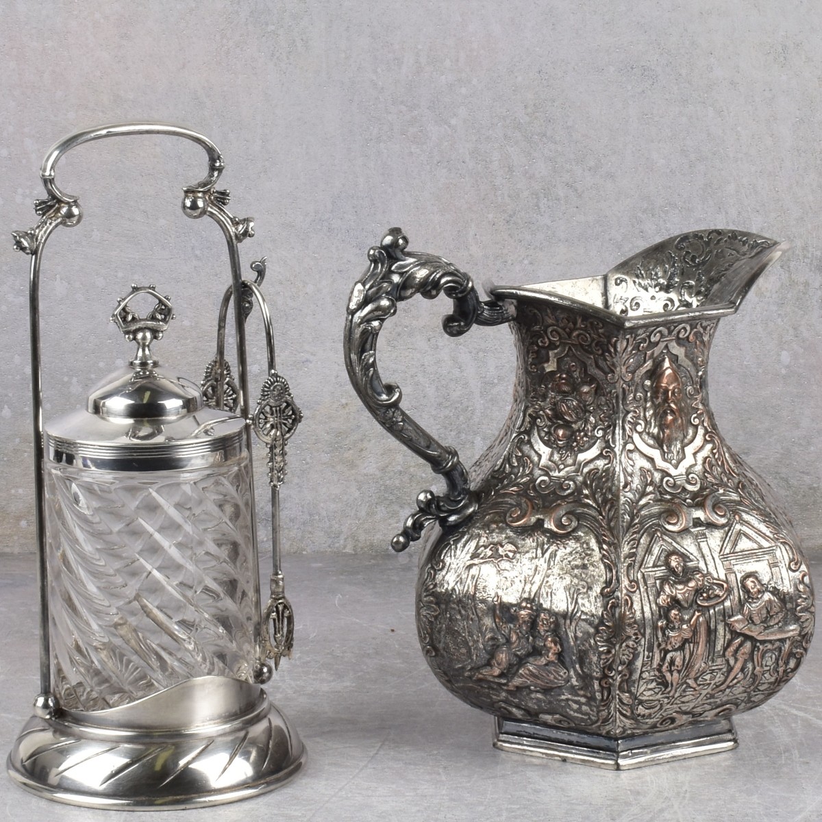 Antique EG Webster & Son Pitcher & Pickle Jar