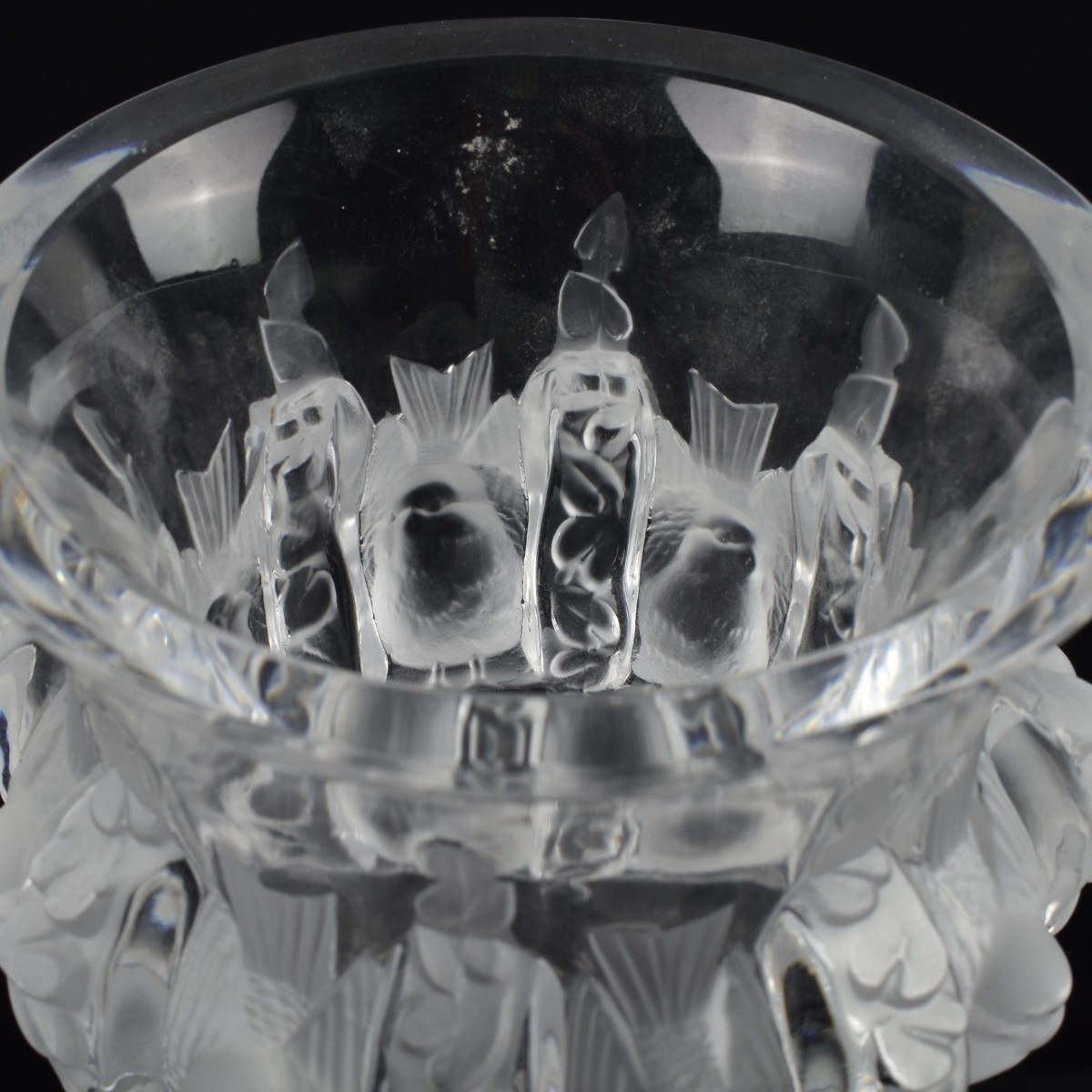 Lalique France Crystal "Dampierre" Vase