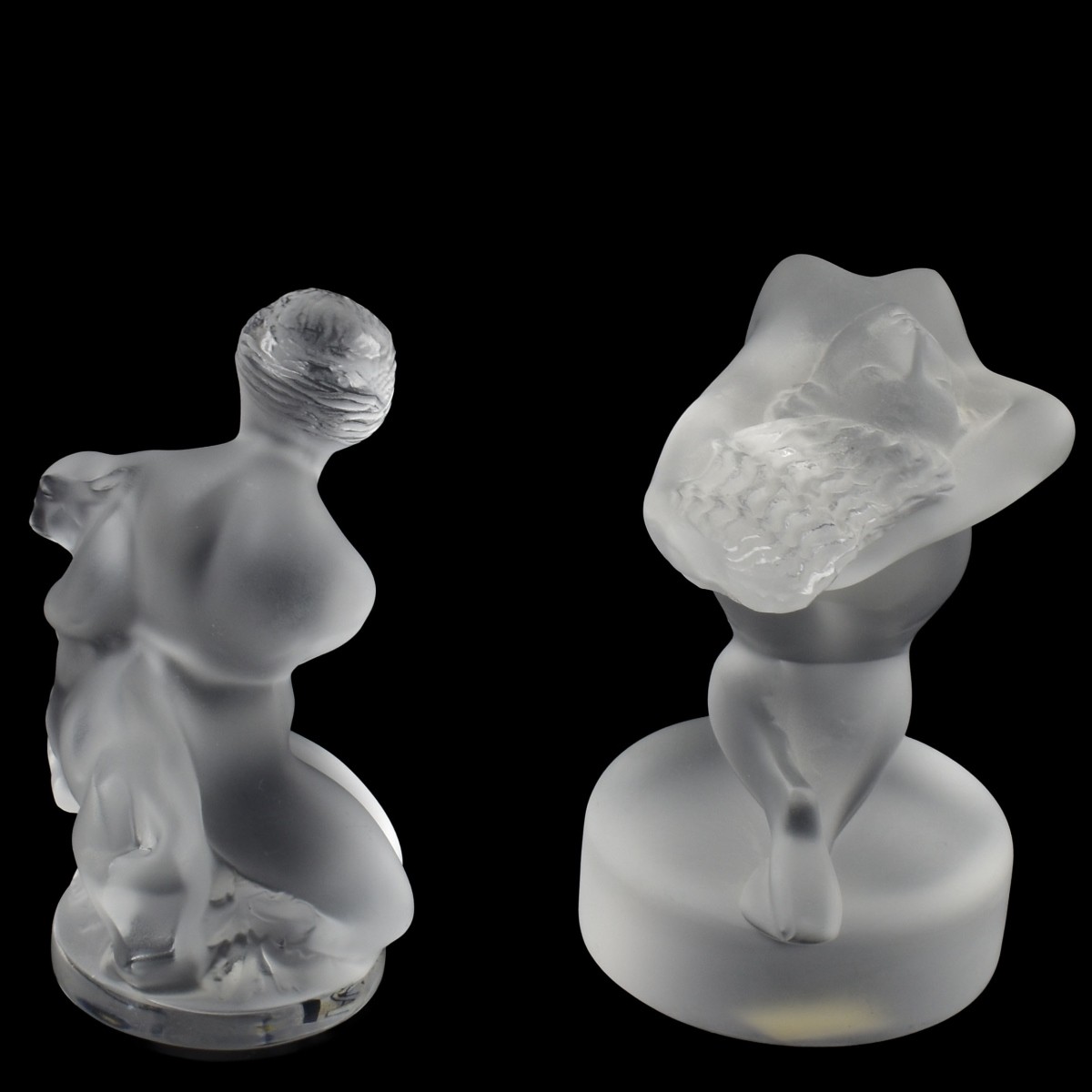Lalique France Semi-nude Sculptures