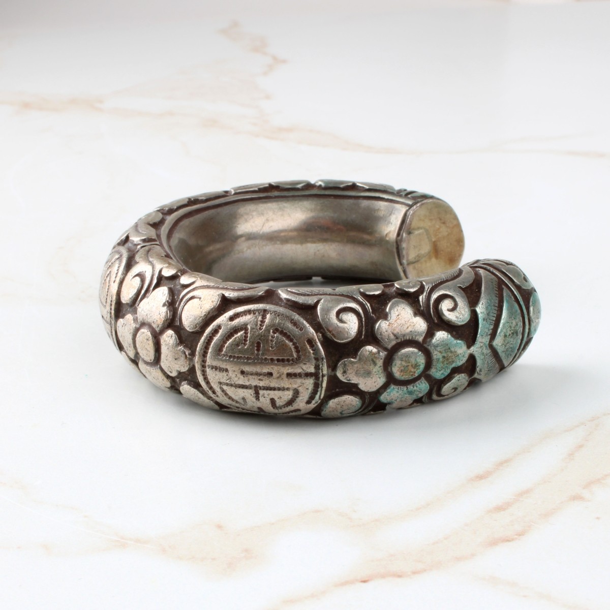 Chinese Silver Cuff Bangle