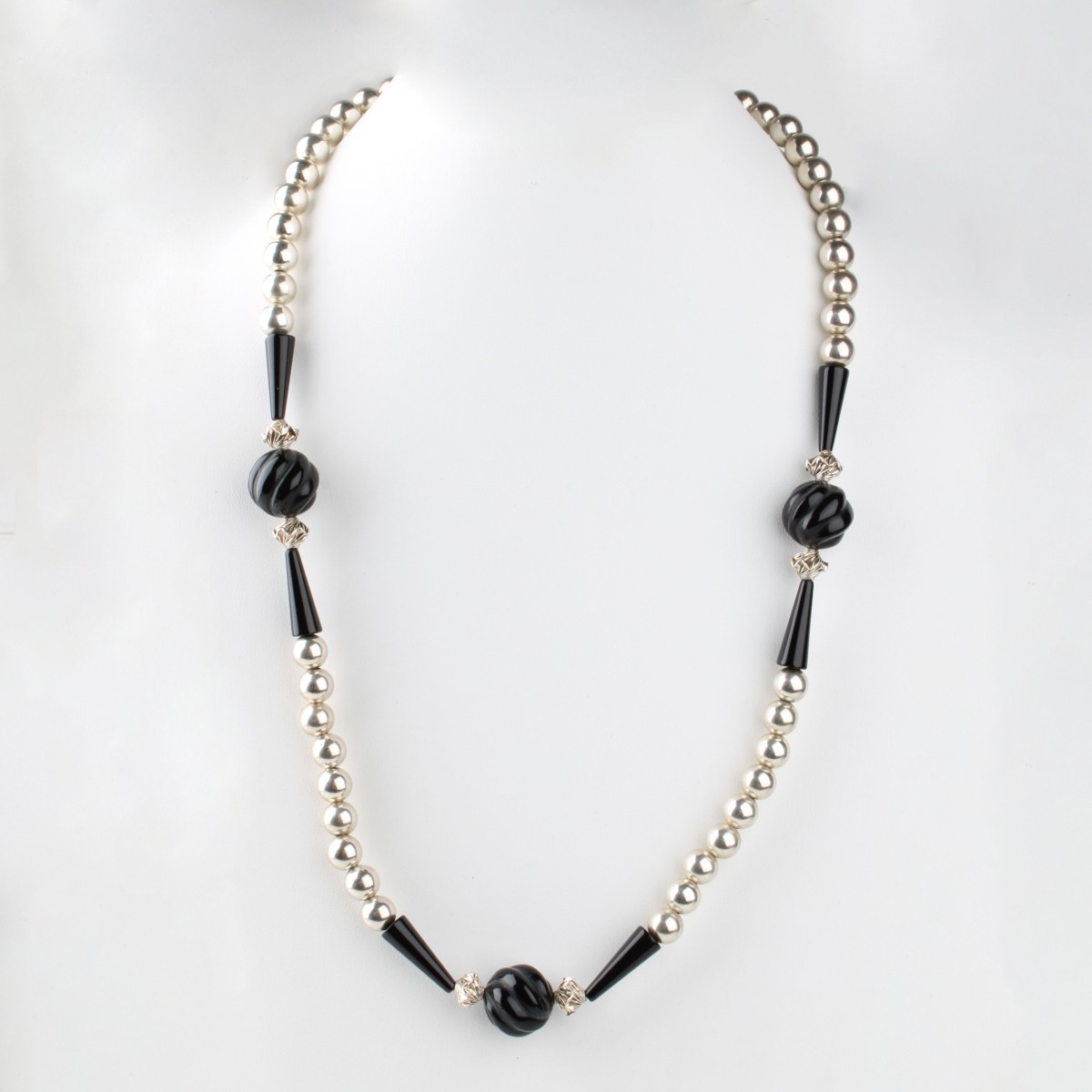 Onyx and Silver Necklace