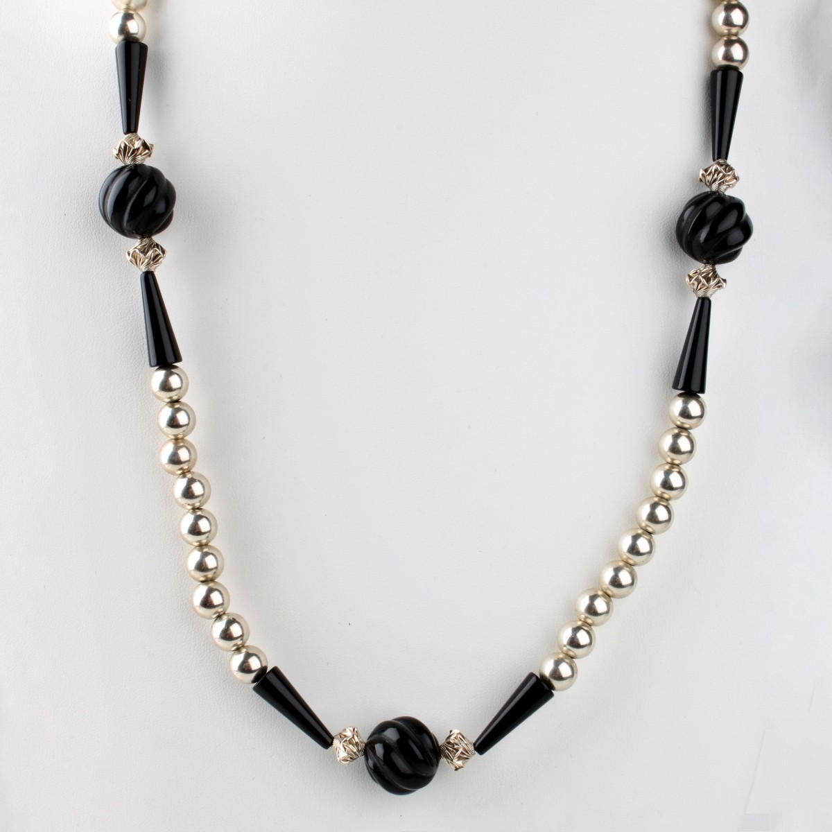 Onyx and Silver Necklace