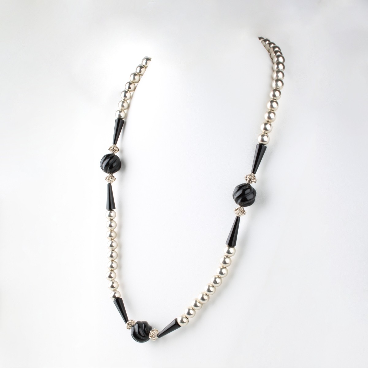 Onyx and Silver Necklace