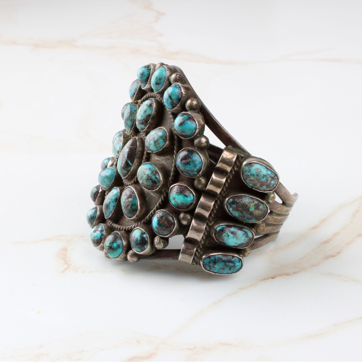Zuni Turquoise and Silver Cuff Bracelet