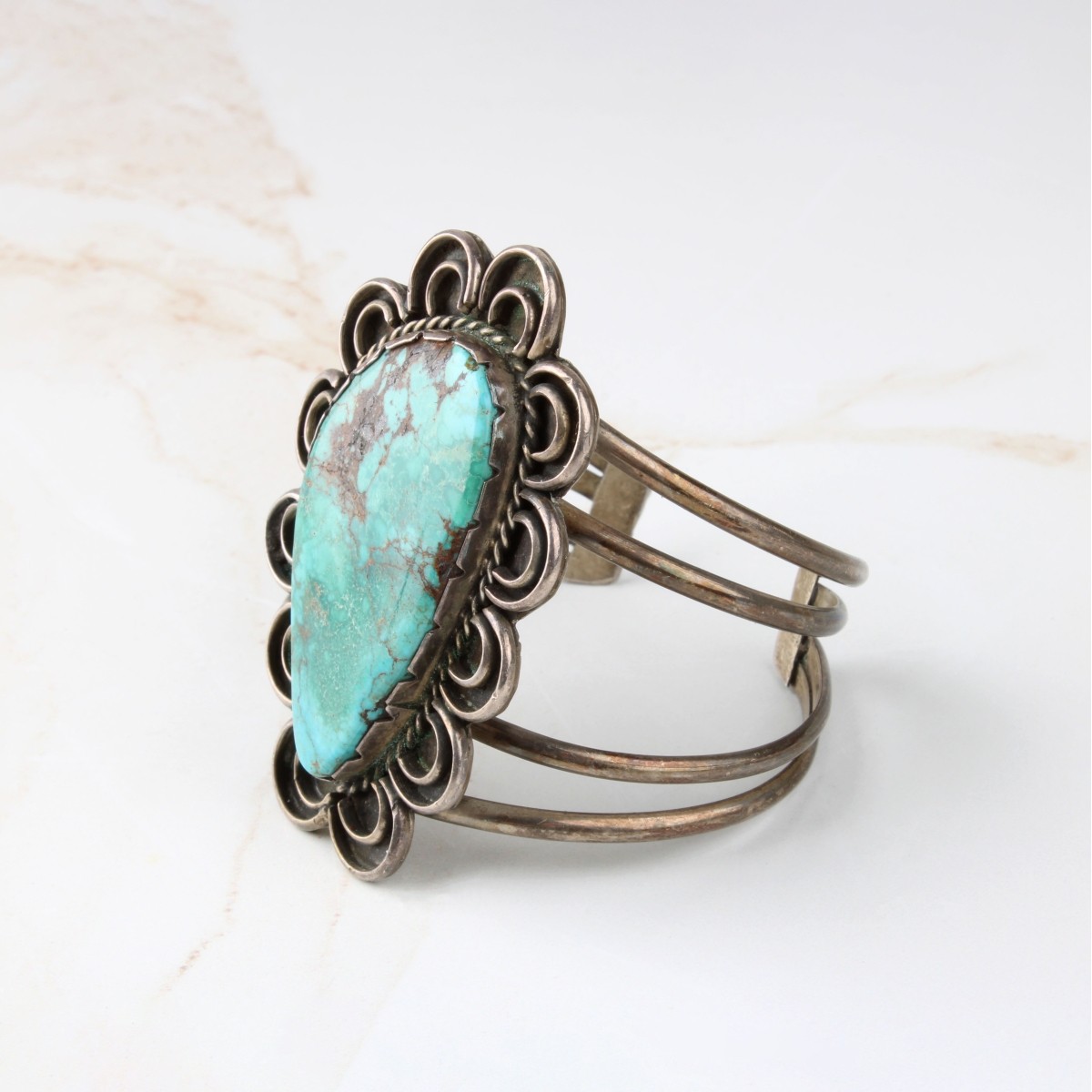 Native American Turquoise and Silver Cuff