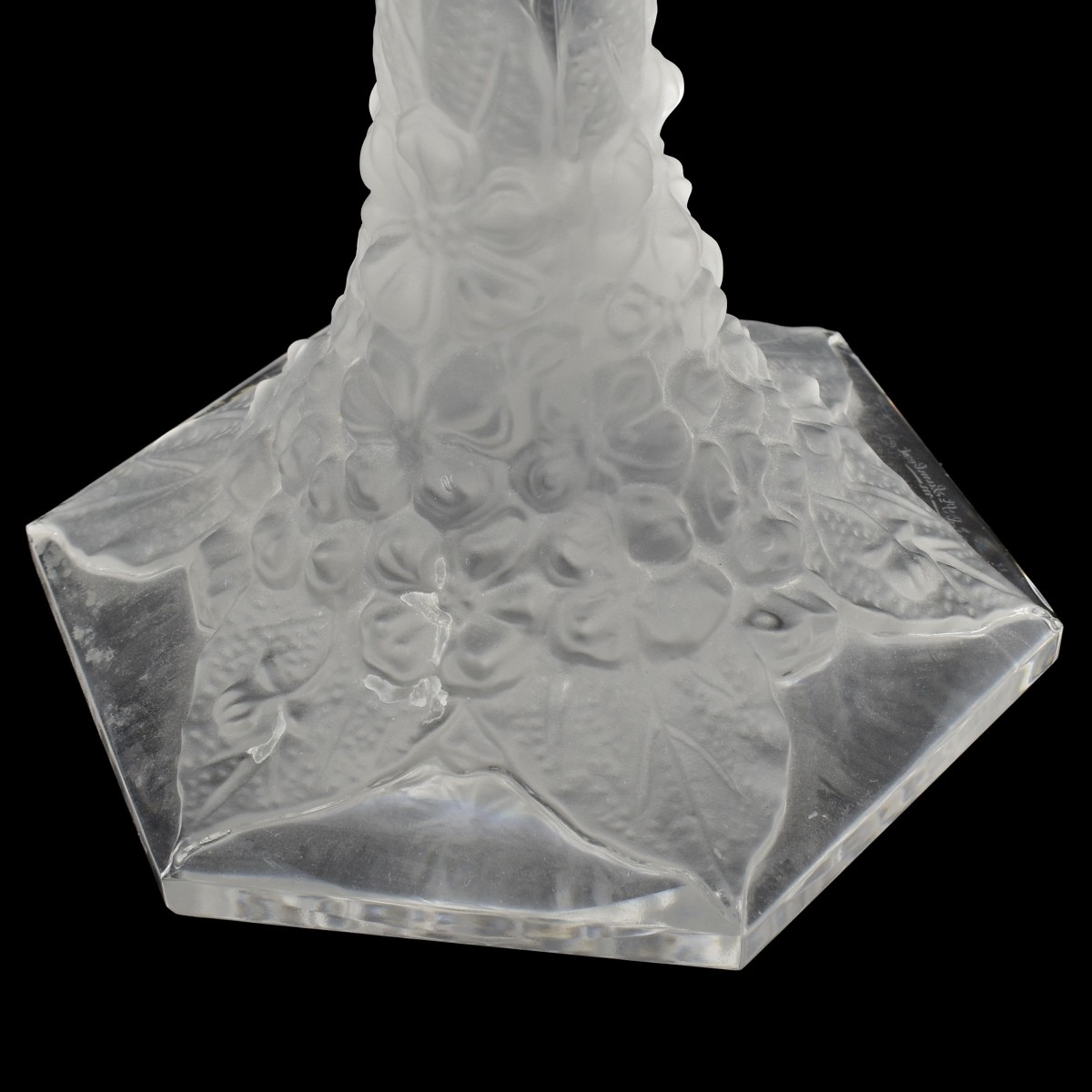 Val St Lambert Cut Crystal Candle Holders
