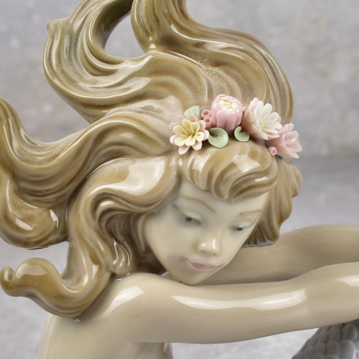 Lladro Spain Mermaid Porcelain Figurine