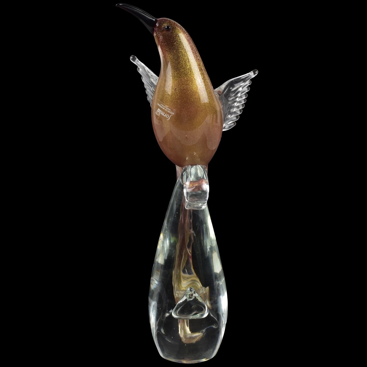Vetri De Murano Formia Art Glass Bird
