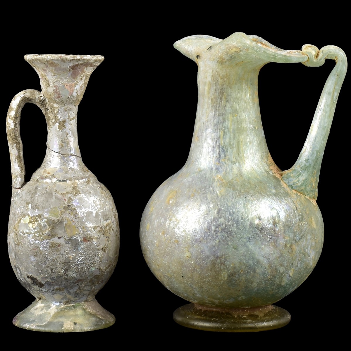 Roman Glass Oinochoes (Jugs)