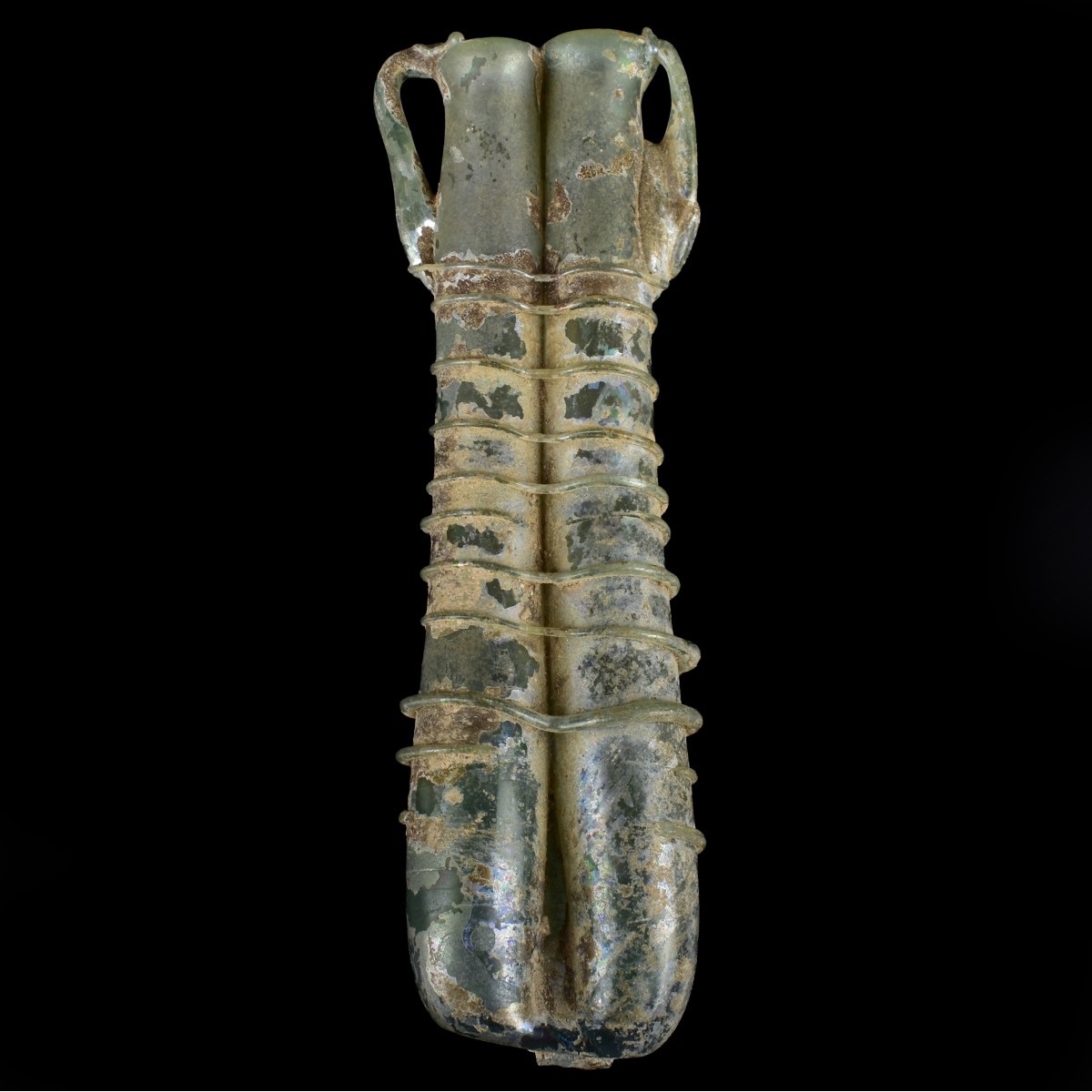 Roman Glass Double Balsamaria Bottle