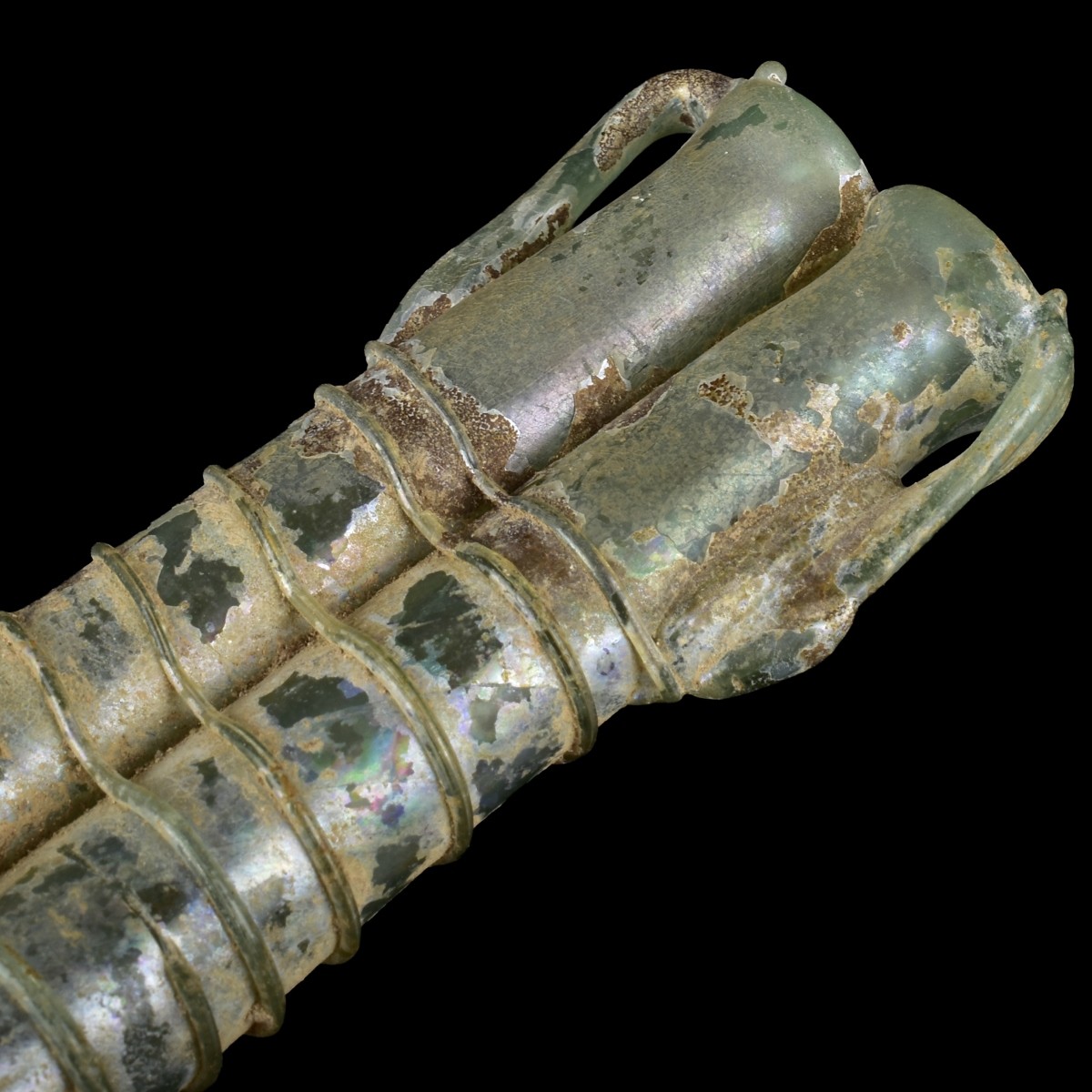 Roman Glass Double Balsamaria Bottle