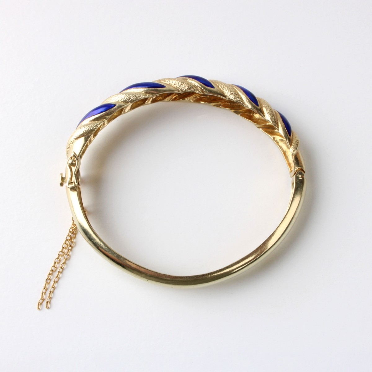 14K and Enamel Cuff Bangle