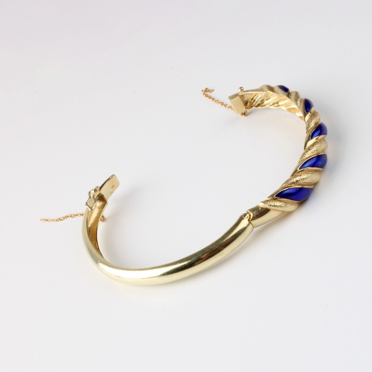 14K and Enamel Cuff Bangle
