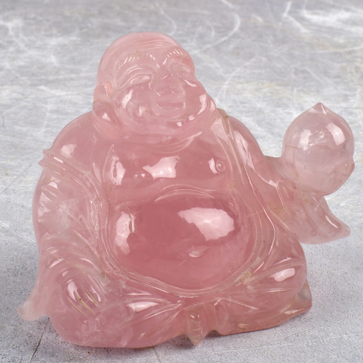 Antique Chinese Rose Quartz Buddha