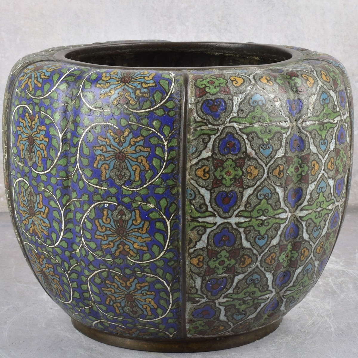 Antique Chinese Cloisonne Bronze Planter