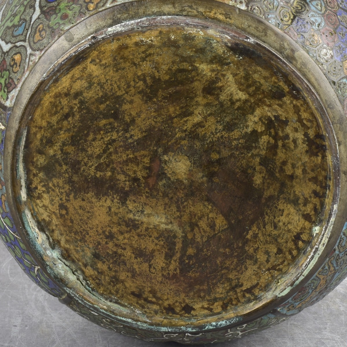 Antique Chinese Cloisonne Bronze Planter