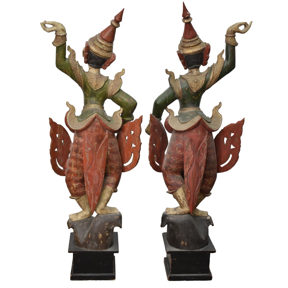 Large Burmese Hand-carved Deity's