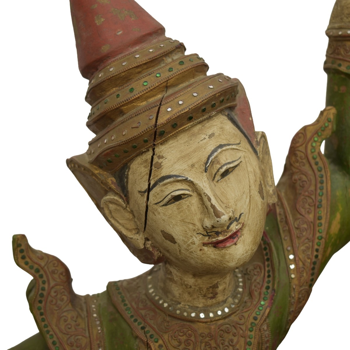 Large Burmese Hand-carved Deity's