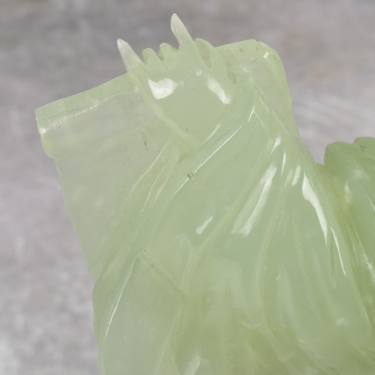 Carved Serpentine Sculpture of a Guanyin