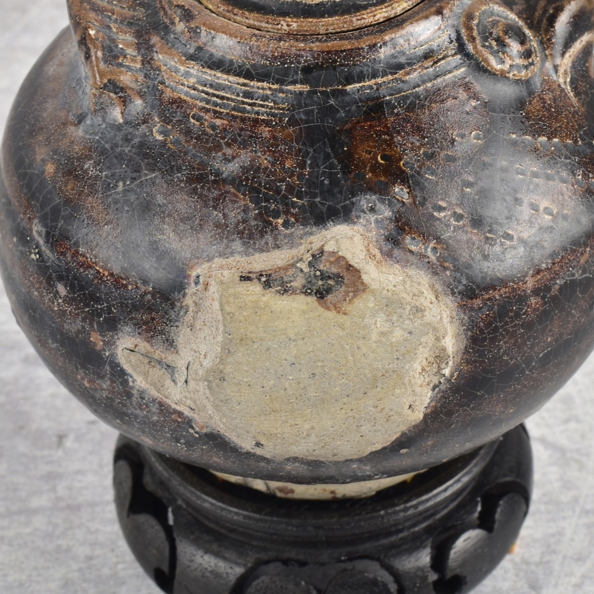 11th-12th Century Brown Glazed Lime Pot