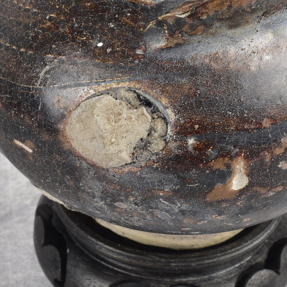 11th-12th Century Brown Glazed Lime Pot