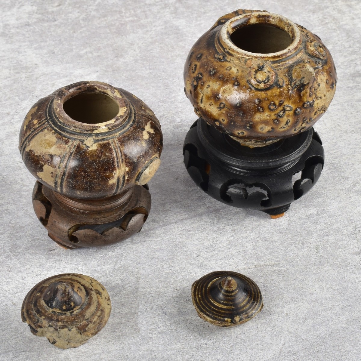 13th-15th Century Sukhothai Thai Potted Jars