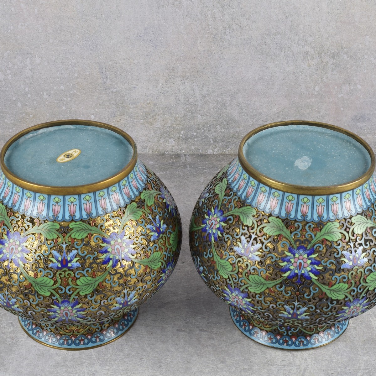 Pair of Antique Chinese Cloisonne Jars