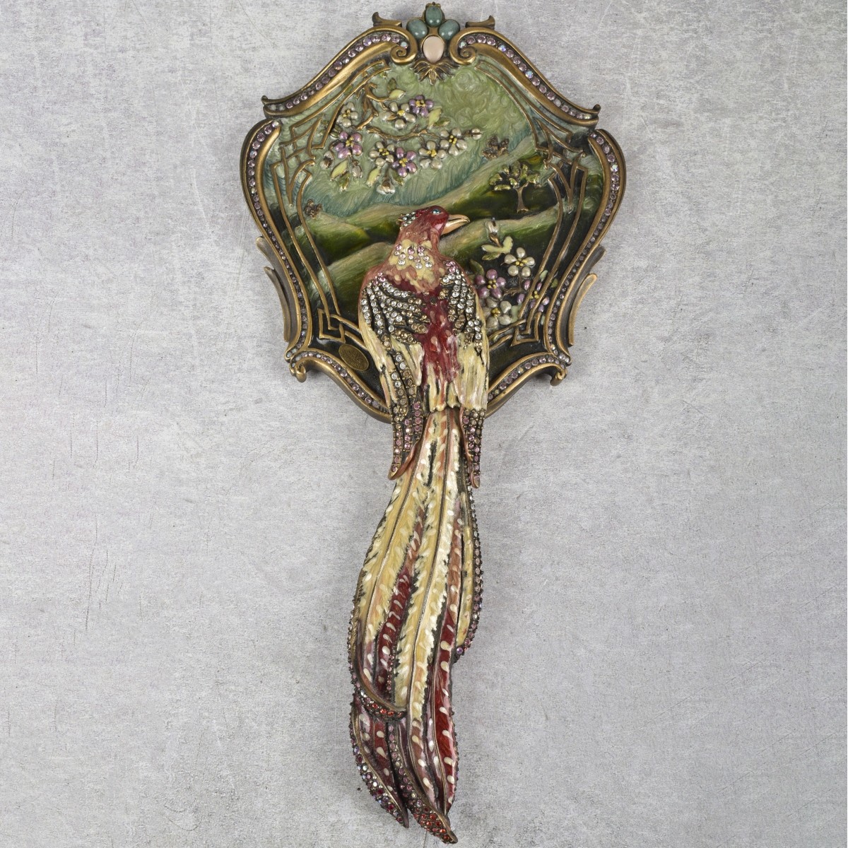 Jay Strongwater Peacock Hand Mirror