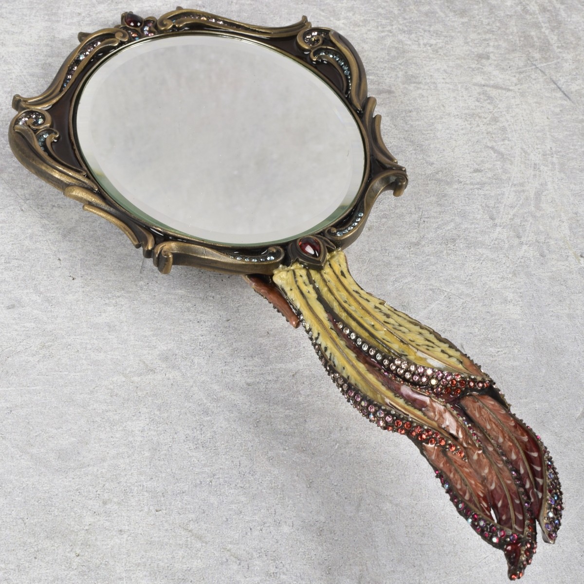 Jay Strongwater Peacock Hand Mirror