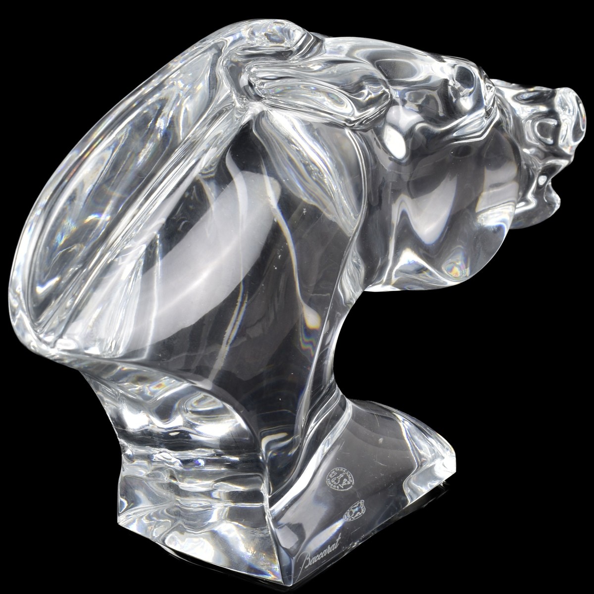 Baccarat Crystal Horse Head Sculpture