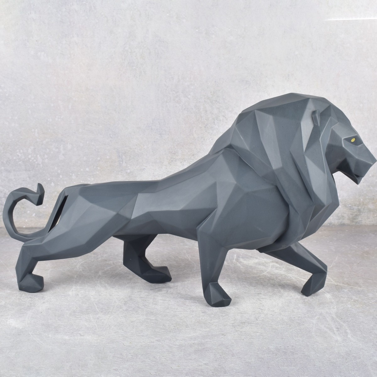 Rare Lladro Mat Black Porcelain Lion