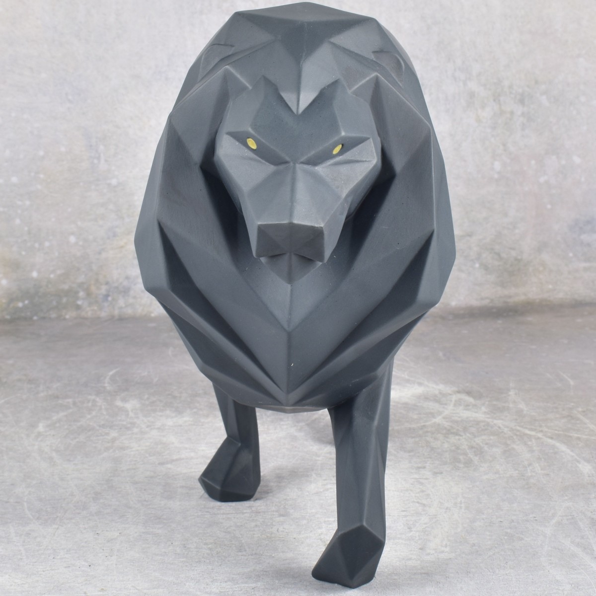 Rare Lladro Mat Black Porcelain Lion
