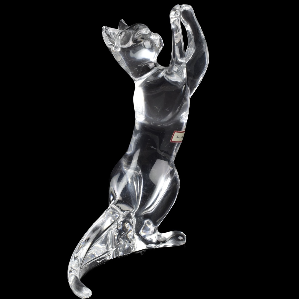 Baccarat France Crystal Cat Sculpture