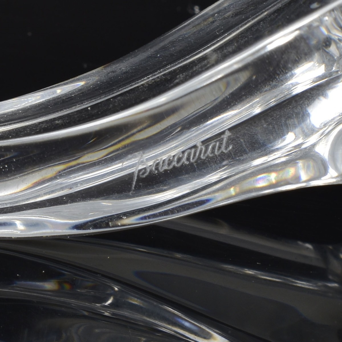 Baccarat France Crystal Cat Sculpture