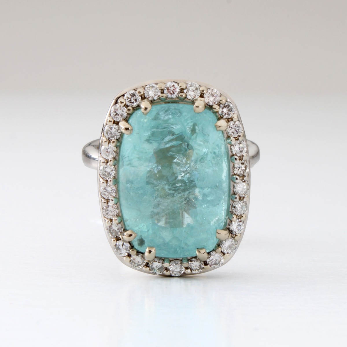 GIA Paraiba, Diamond and 14K Ring