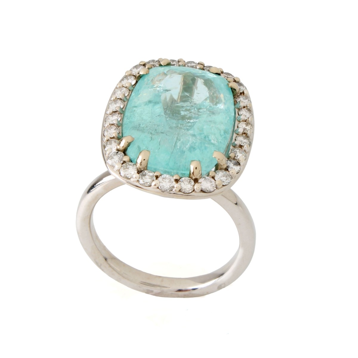 GIA Paraiba, Diamond and 14K Ring
