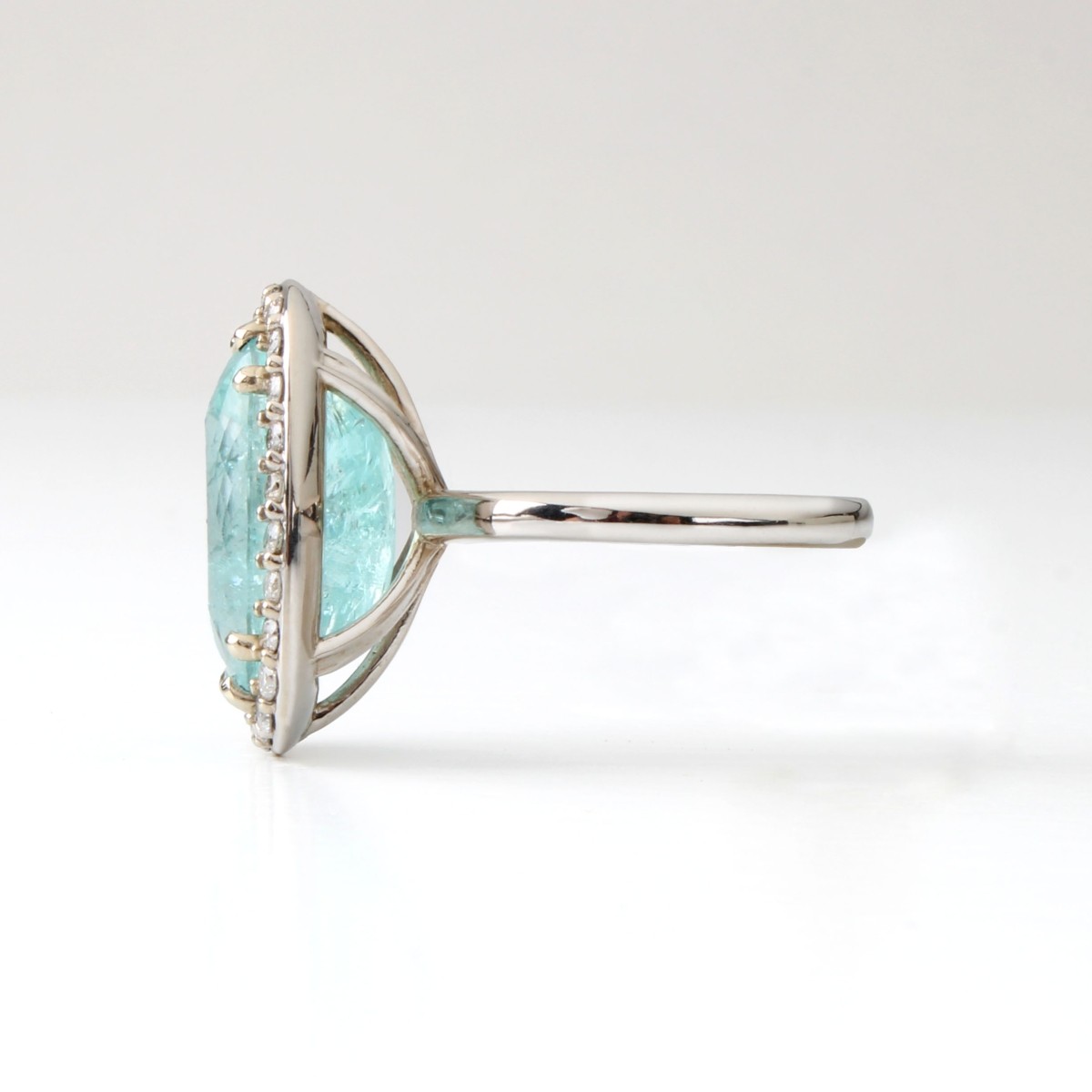 GIA Paraiba, Diamond and 14K Ring