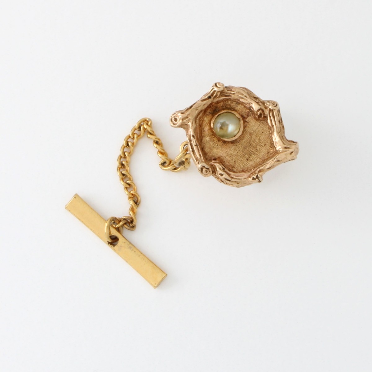 Chrysoberyl and 14K Tie Tack