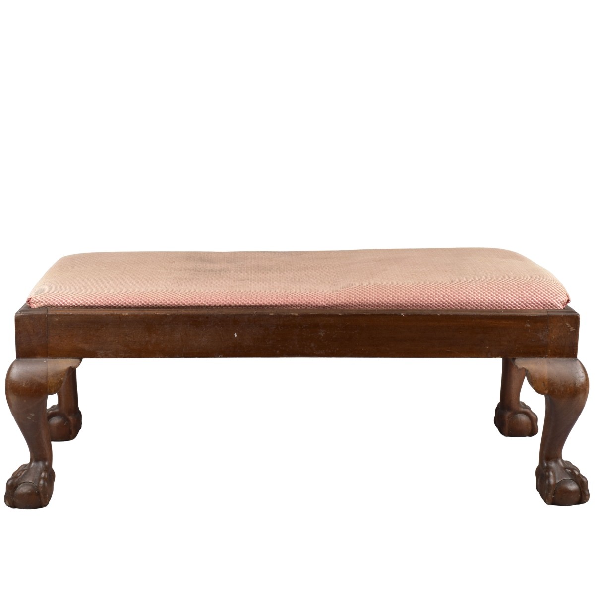 English Carved Mahogany Foot Stool