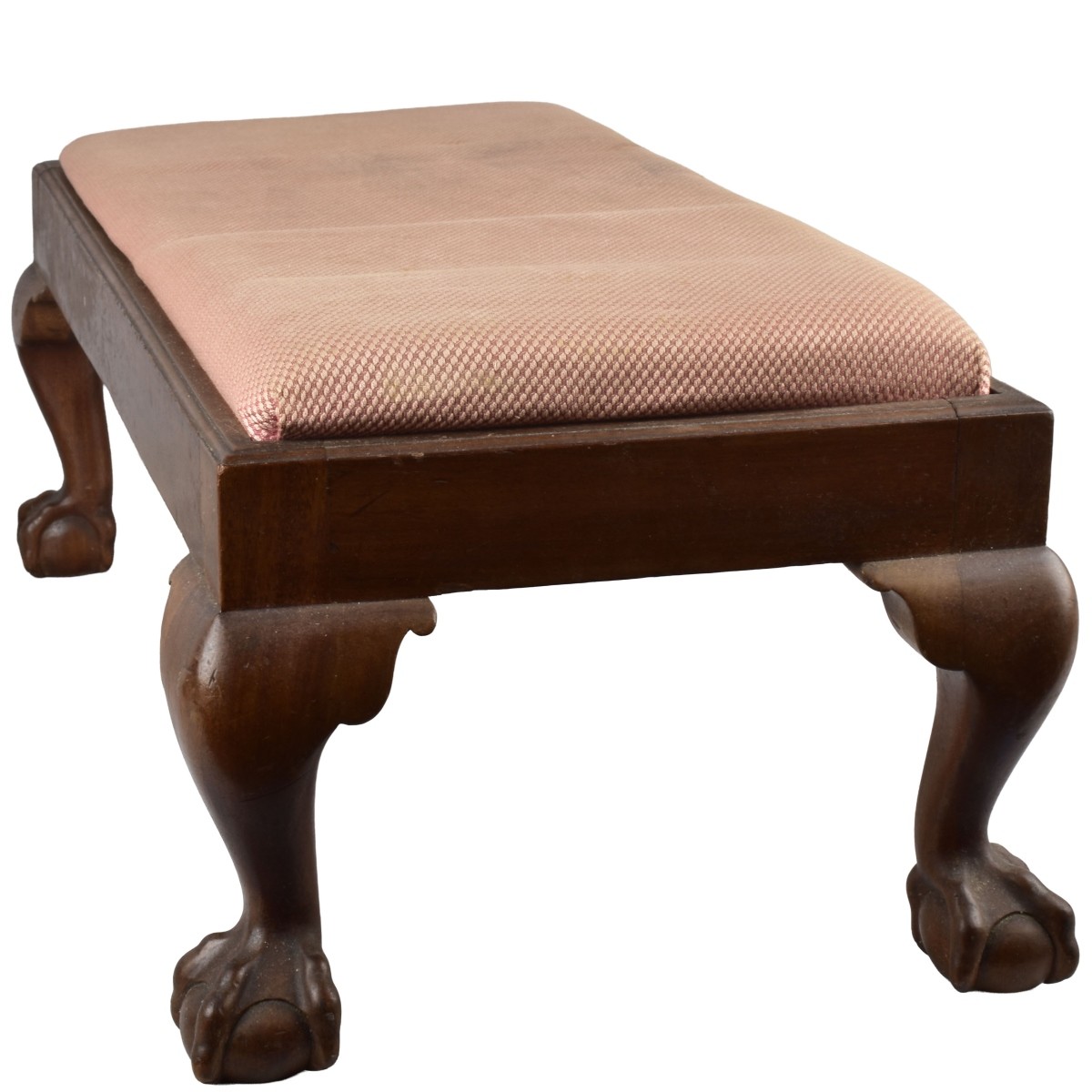 English Carved Mahogany Foot Stool